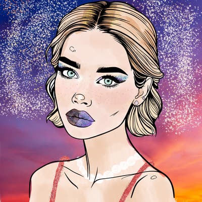 a fashion model with skin marks on her face realistic