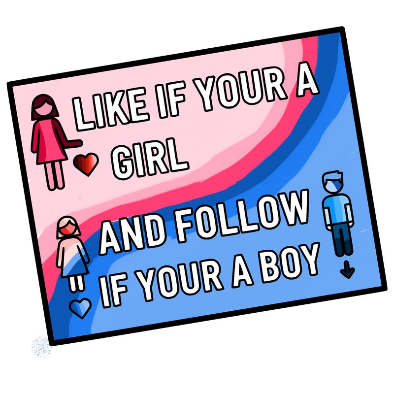 like if your a girl and follow if your a boy