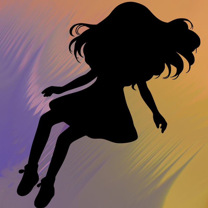 realistic girl floating