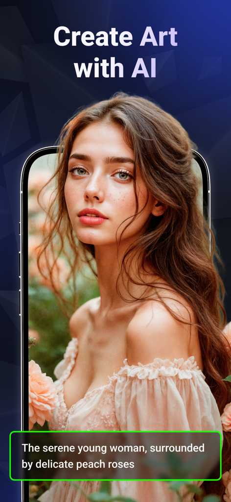 Deviant Art - Monet AI - Retrato generado por IA de una mujer con rosas a partir de una indicación de texto