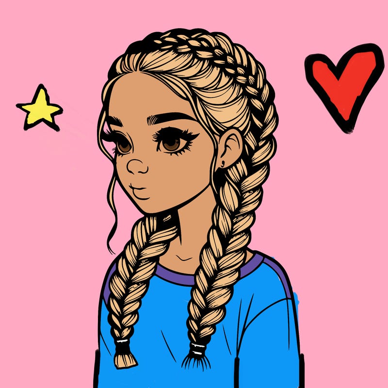 realistic girl with braids