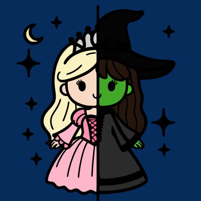 split princess and witch