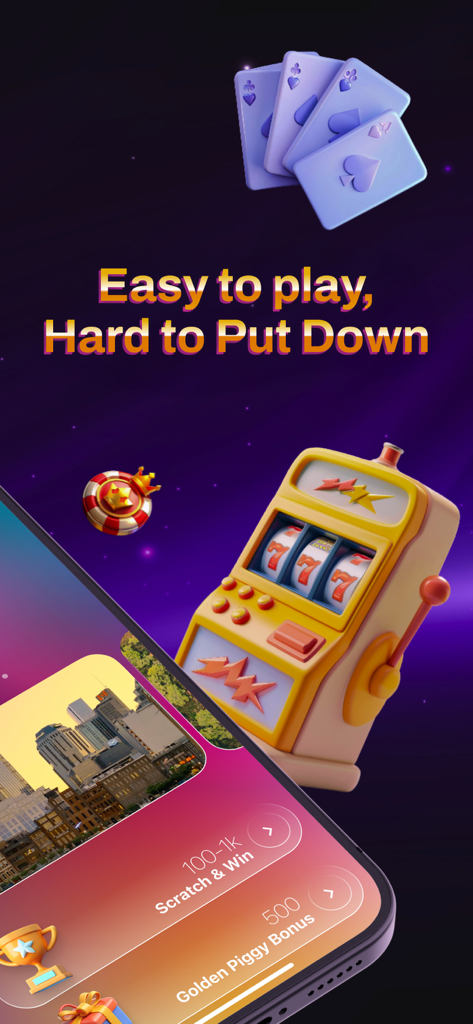 Mobile Bildschirmansicht von Real Plinko Online mit einer Spielautomaten-Grafik, Spielkarten und Bonus-Belohnungsmenüoptionen.