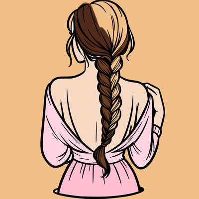 woman turning her back with a braid