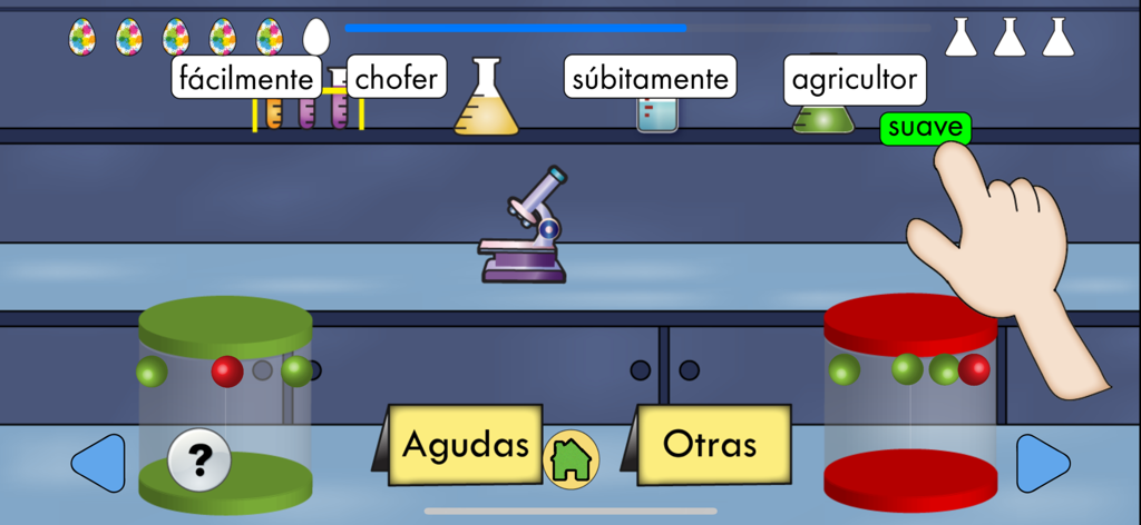 実験室の仕分けゲームインターフェースを通じてスペイン語のアクセント規則を学ぶ