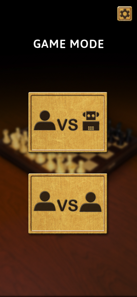Classic Chess Master - Pantalla de selección de modo de juego en la aplicación Classic Chess Master mostrando opciones para jugador contra IA y modo para dos jugadores.