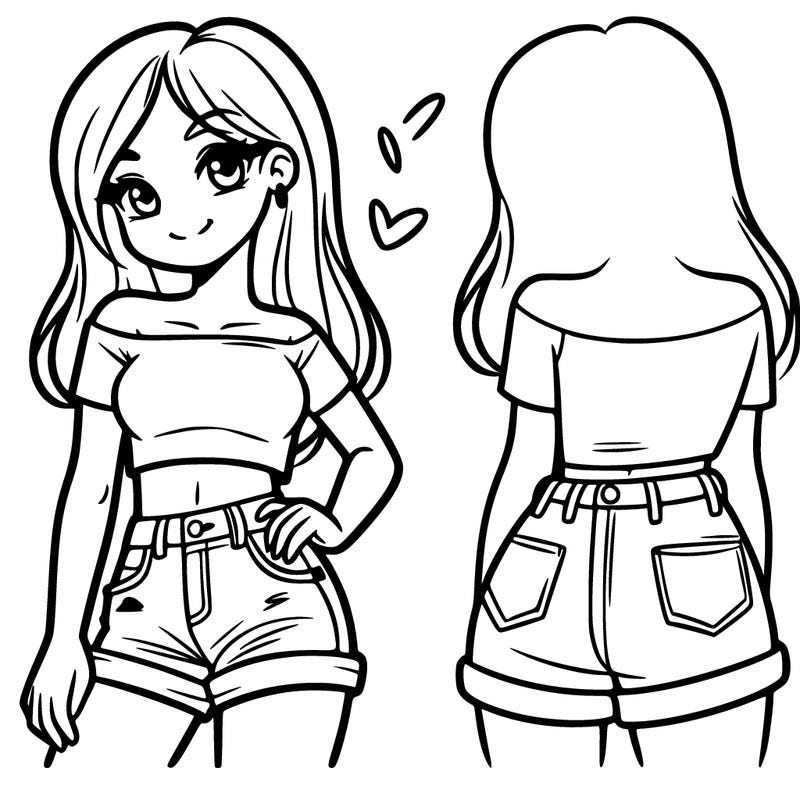 girl with short jeans and a crop top