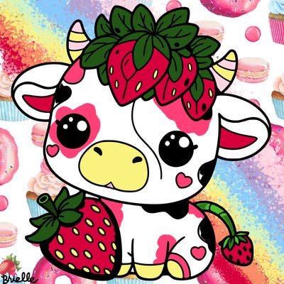 cute strawberry cow