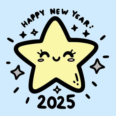 happy new year 2025 star wish