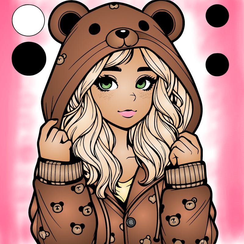 realistic girl in a animal pjs hoodie
