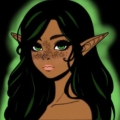 elf girl realistic dark fantasy