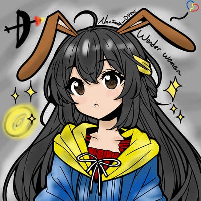 anime woman with bunny ears