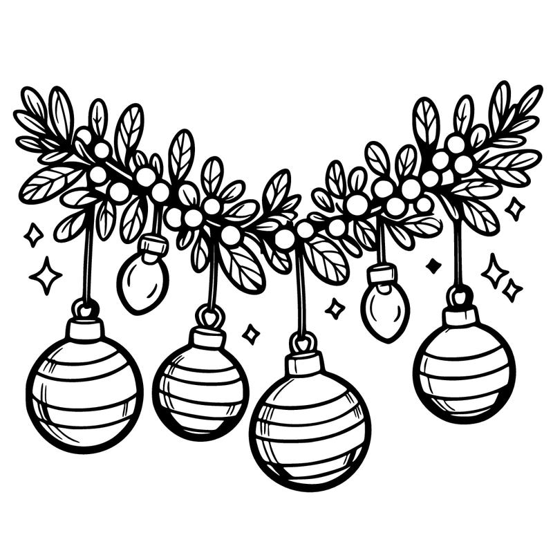 christmas garland with big bulbs