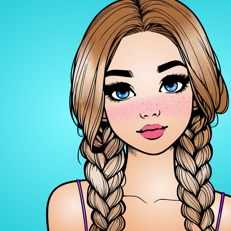 realistic girl with braids