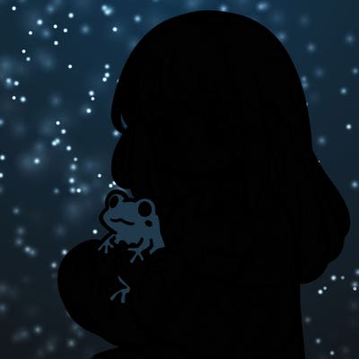 girl with long hair and a oversized shirt. and she is holding a frog