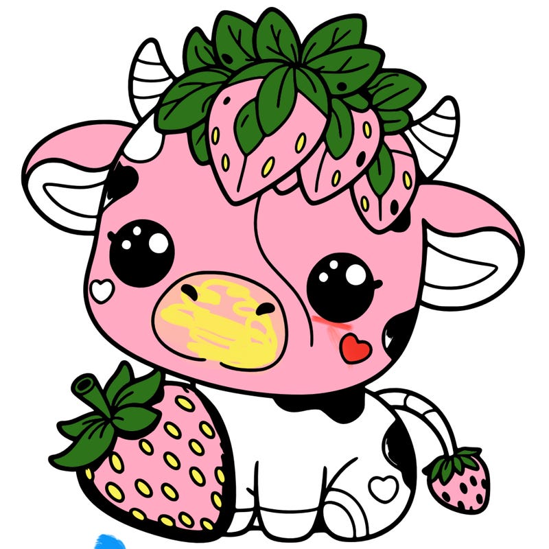 cute strawberry cow