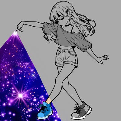 realistic girl danceing