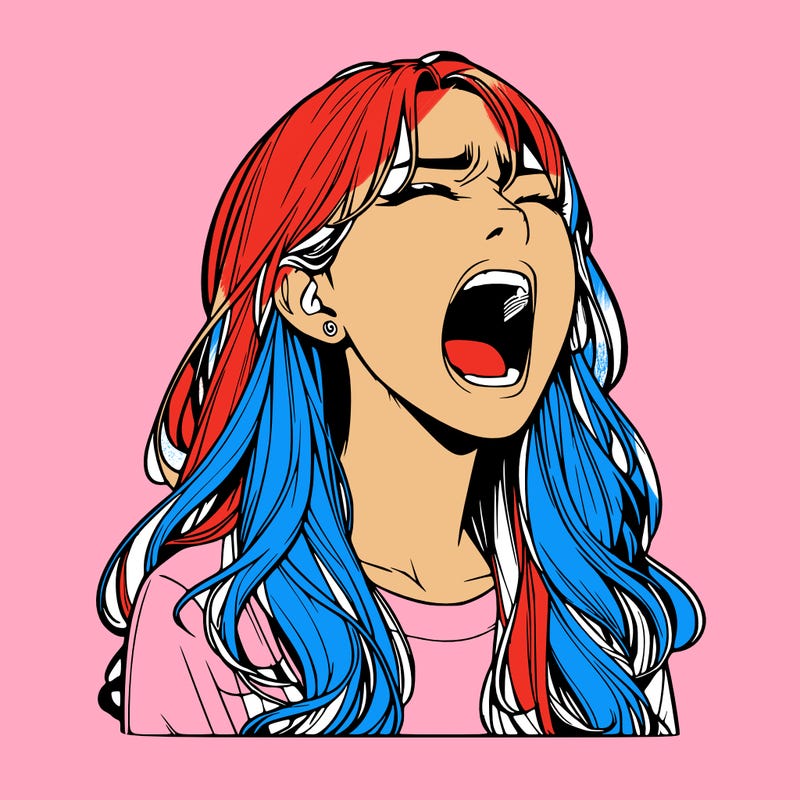 screaming realistic, girl