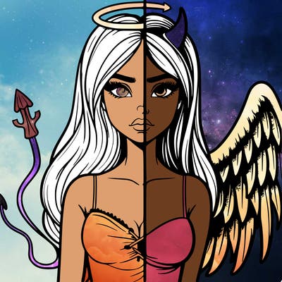 devil vs angel realistic girl