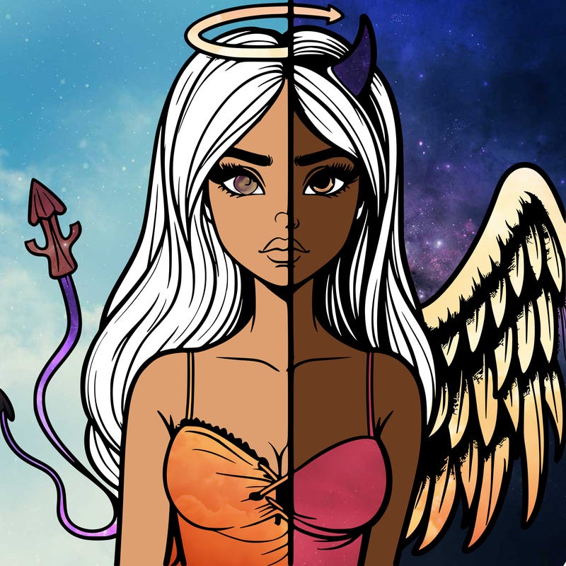 devil vs angel realistic girl