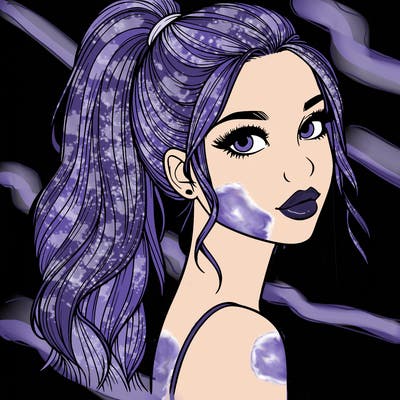 realistic pretty girl with high pony tail