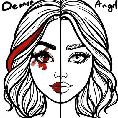 realistic girl split half