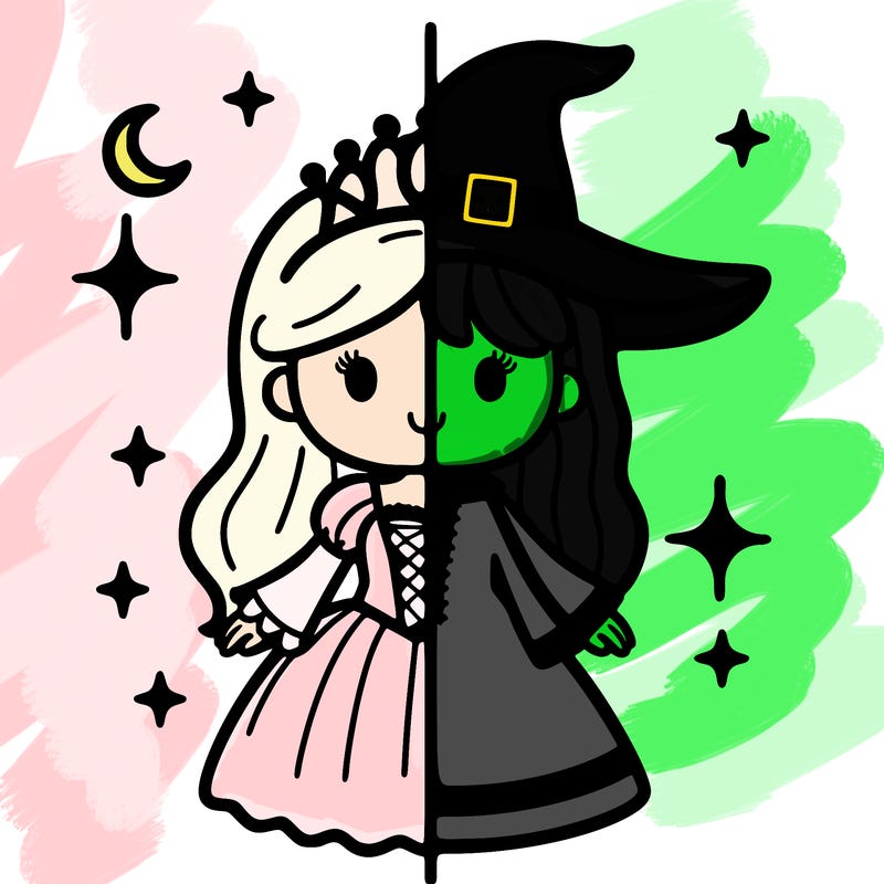 split princess and witch