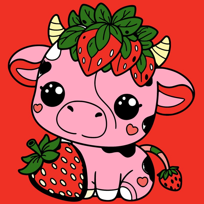 cute strawberry cow