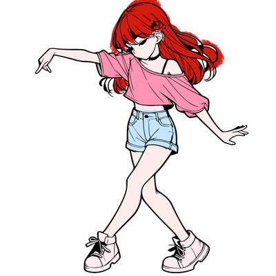 realistic girl danceing
