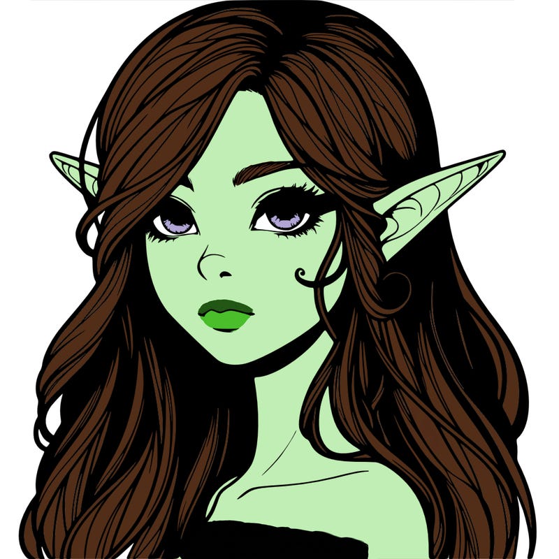 elf girl realistic dark fantasy