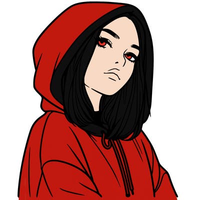 a realistic girl in a hoodie