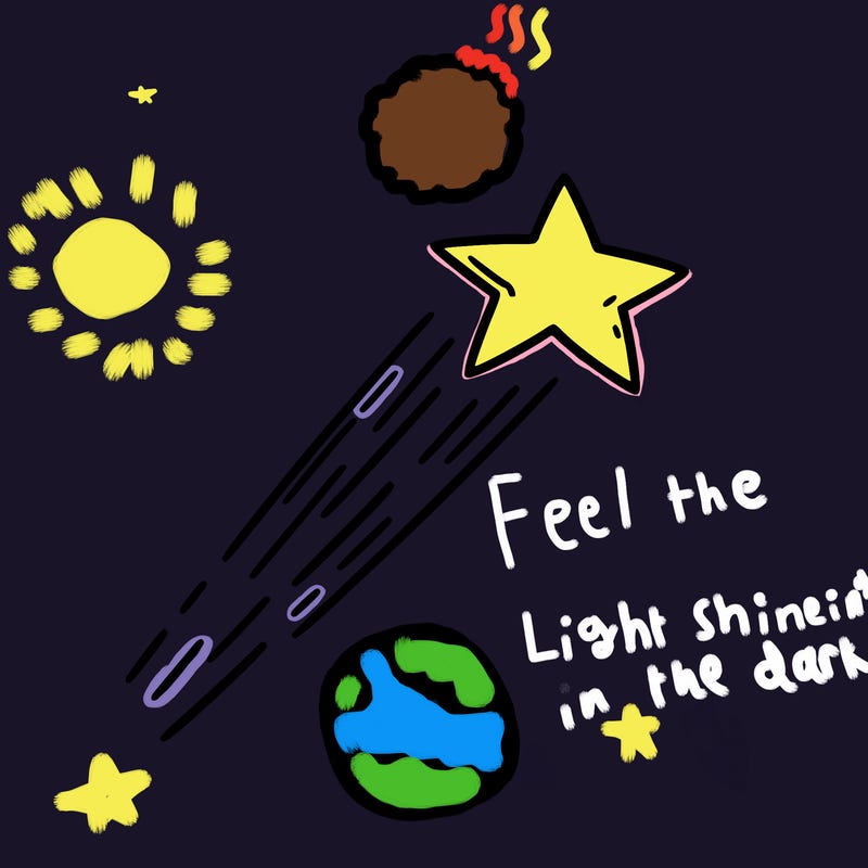 a shooting star in the sky