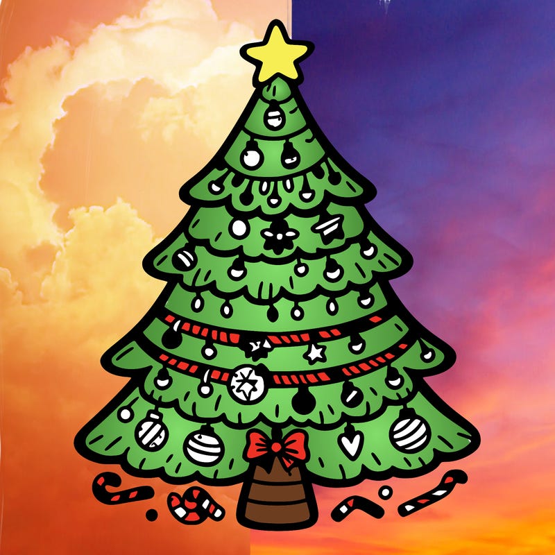 christmas tree with lots of details