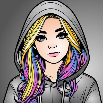 realistic girl with a hoodie