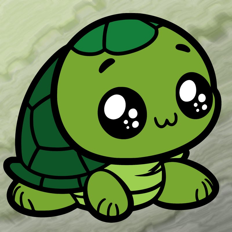 cute little animated turtle