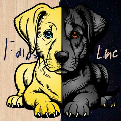 realistic dog split picture