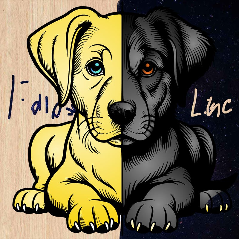 realistic dog split picture