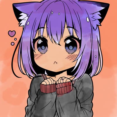 shy anime catgirl