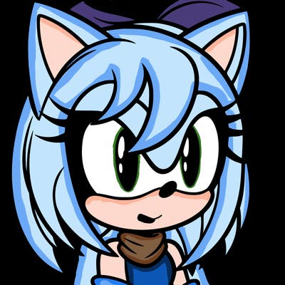 female sonic character with her hair in front of her eyes