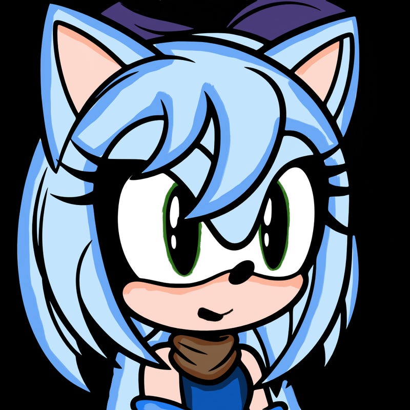 female sonic character with her hair in front of her eyes