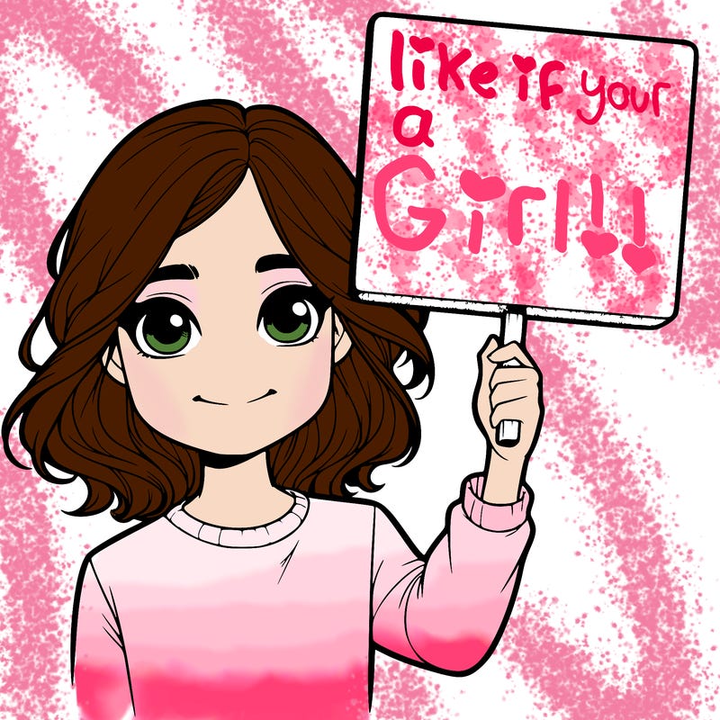 realistic girl holding up a sign