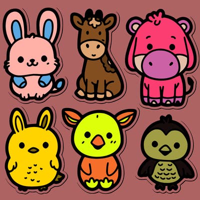 cute animal stickers