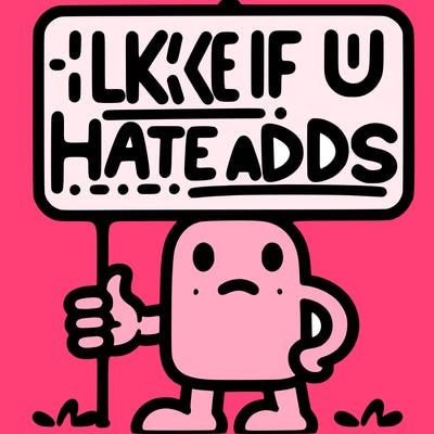 sign that says like if u hate adds