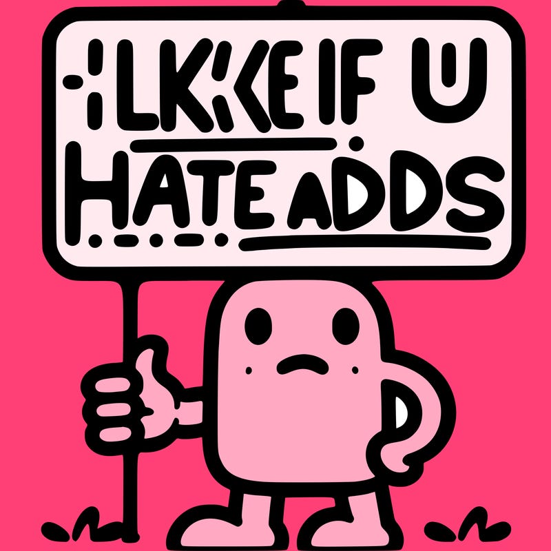 sign that says like if u hate adds