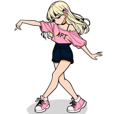 realistic girl danceing