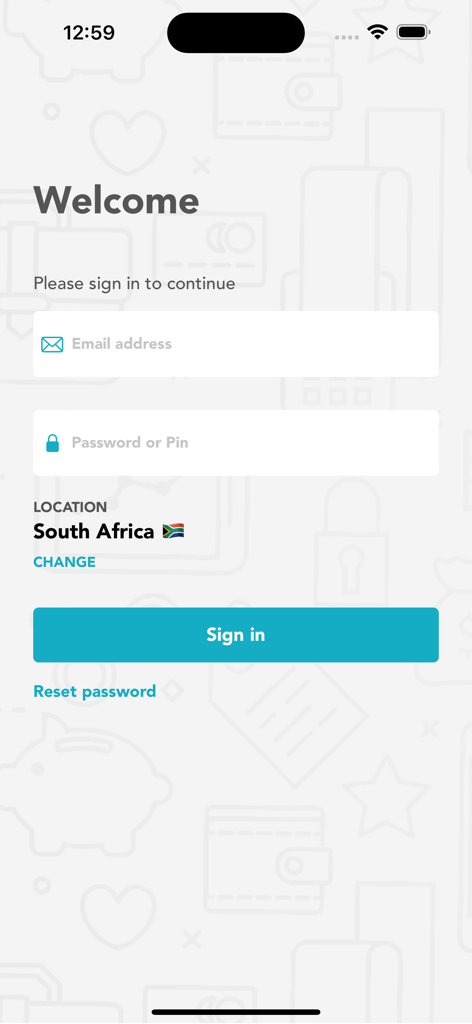 Sasai Money Transfer Agent App - Sasai Money Transfer Agent app sign in screen with fields for email address and password