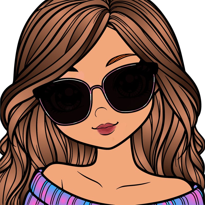 girl with beautiful eyes, hair, and glasses