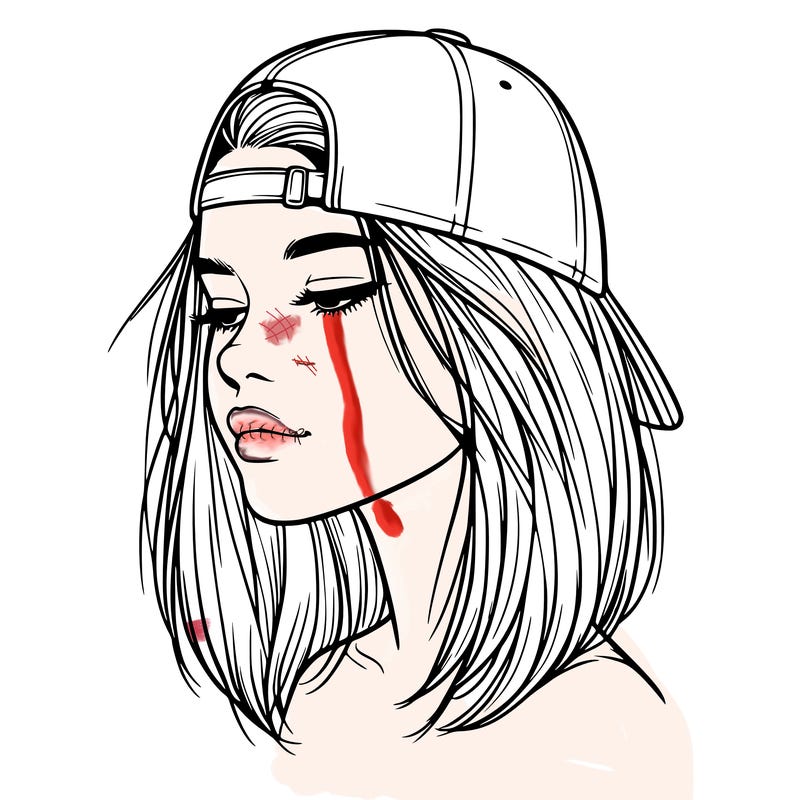 realistic  girl with a backwards hat