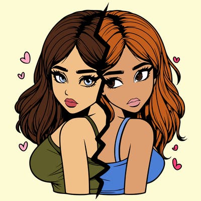 realistic girl split