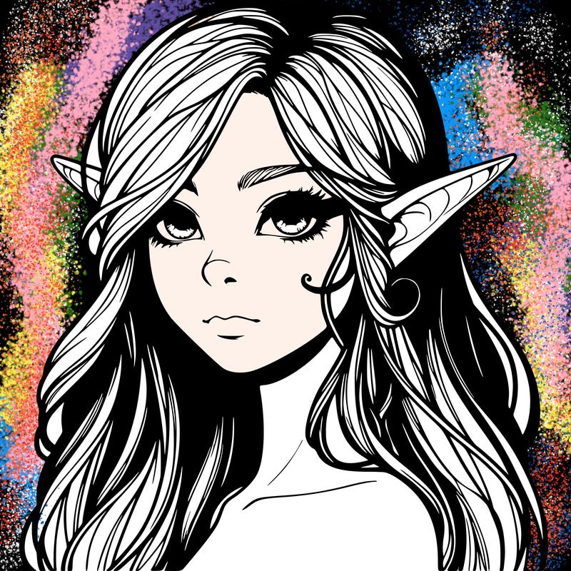 elf girl realistic dark fantasy